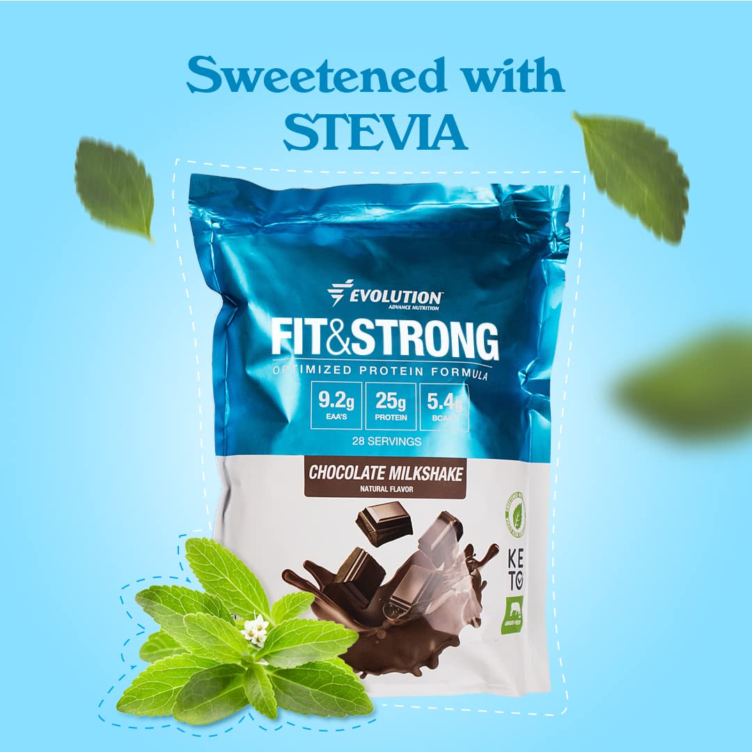 Evolution Advance Nutrition Fit & Strong - Pure Whey Protein Powder with BCAA, 100% Grass-Fed, Quick Absorbing and Fast Digesting for Optimal Muscle Recovery, Natural Flavor - 2 Pounds (Chocolate)