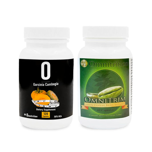 Omnitrition Supplements Kit: Green Coffee Bean Extract (60 Capsules) and Garcinia Cambogia (120 Veggie Capsules) | Antioxidant-Rich for Vitality | Pure Formula, No Additives