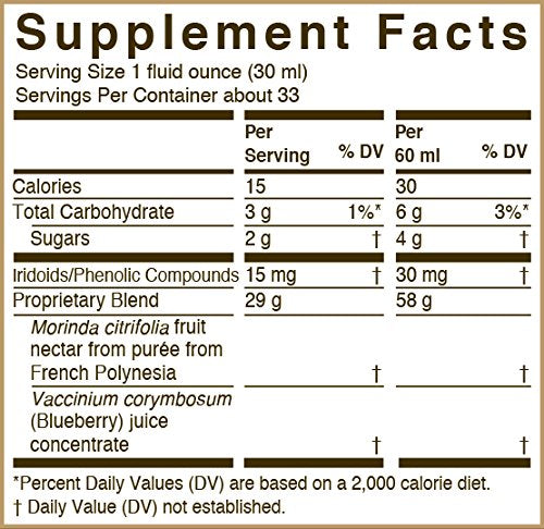 TAHITIAN NONI Juice by Morinda Original and Authentic Noni Fruit Puree from Tahiti with Natural Blueberry  Grape Resveratrol AllNatural Daily Wellness Drink  4 One Liter Juice Bottles Per Case