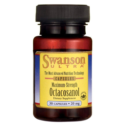 Swanson Maximum-Strength Octacosanol 20 Milligrams 30 Capsules
