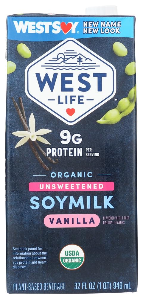 Westsoy Organic Unsweetened Vanilla Soymilk 32 ounce 2 pack  64 total ounces by West Soy