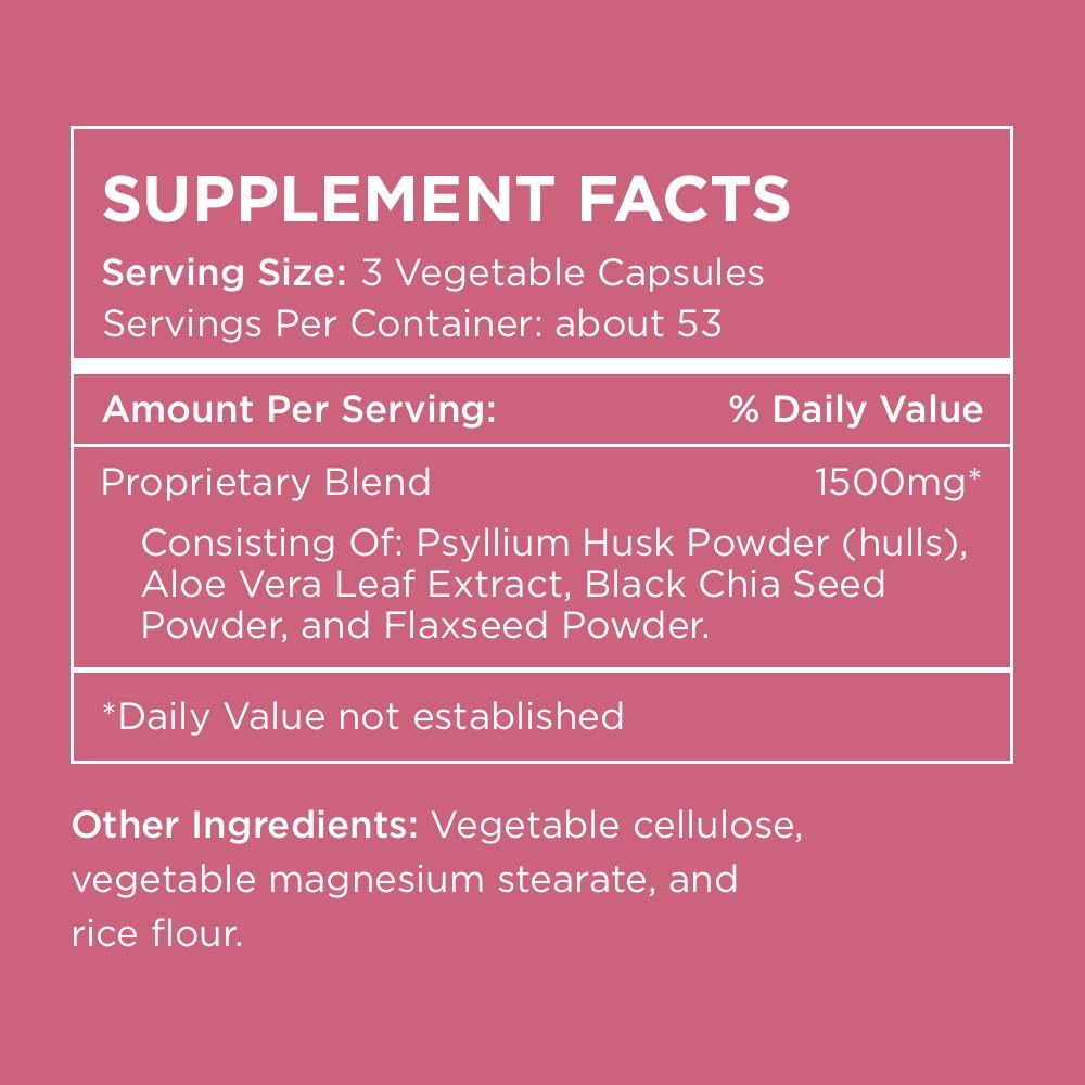 Pure for Her Vegan Stay Ready Fiber Supplement for Women | Bloat & Gas Relief, Supports Digestive Health, Regularity & Appetite Control | 160 Capsules