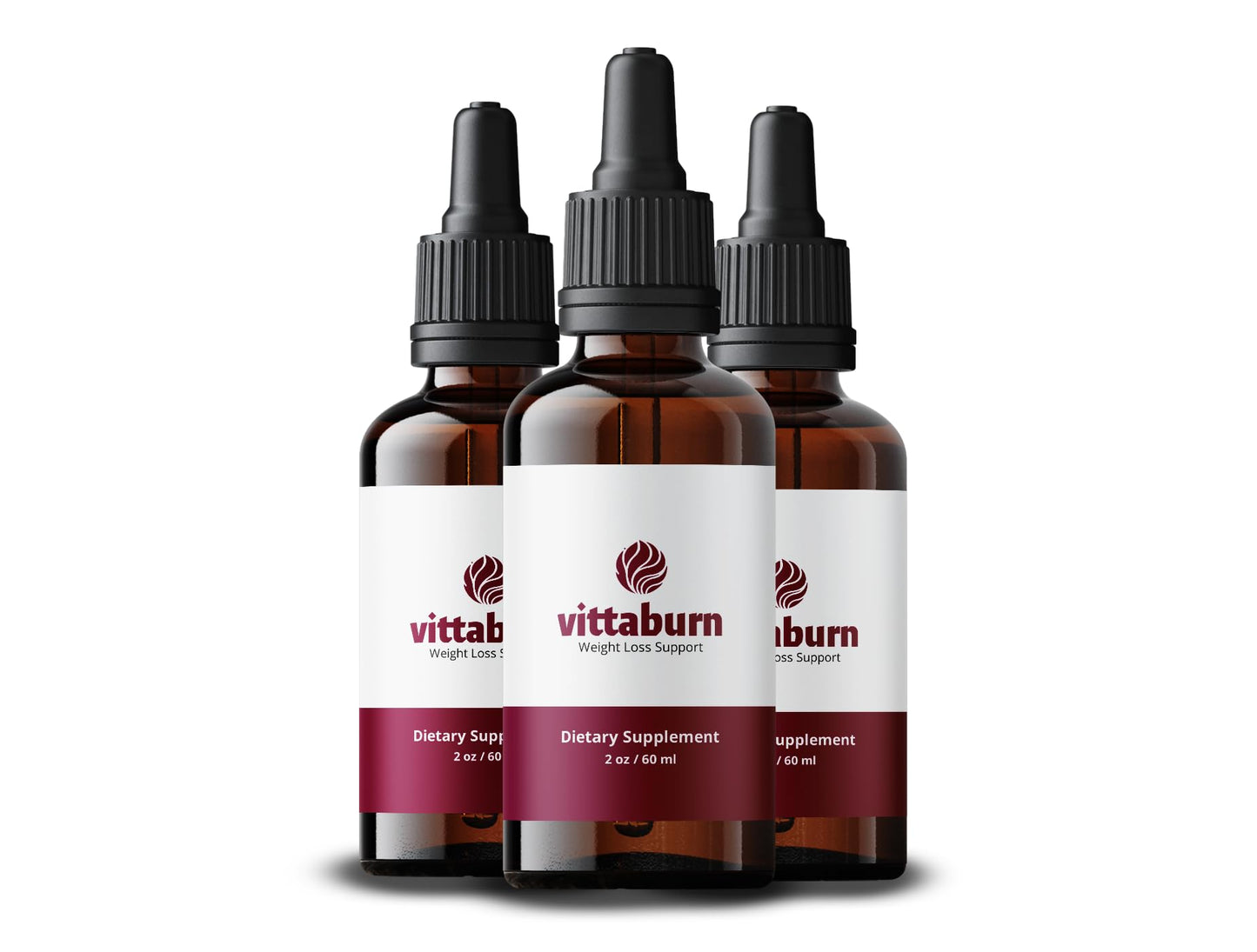 Vittaburn (3 Pack) Weight Loss Support Drops - Boost Metabolism, Control Cravings & Burn Fat Naturally, Fast-Absorbing Liquid Supplement, Pure Plant-Based Formula for Healthy Weight (270 Servings)