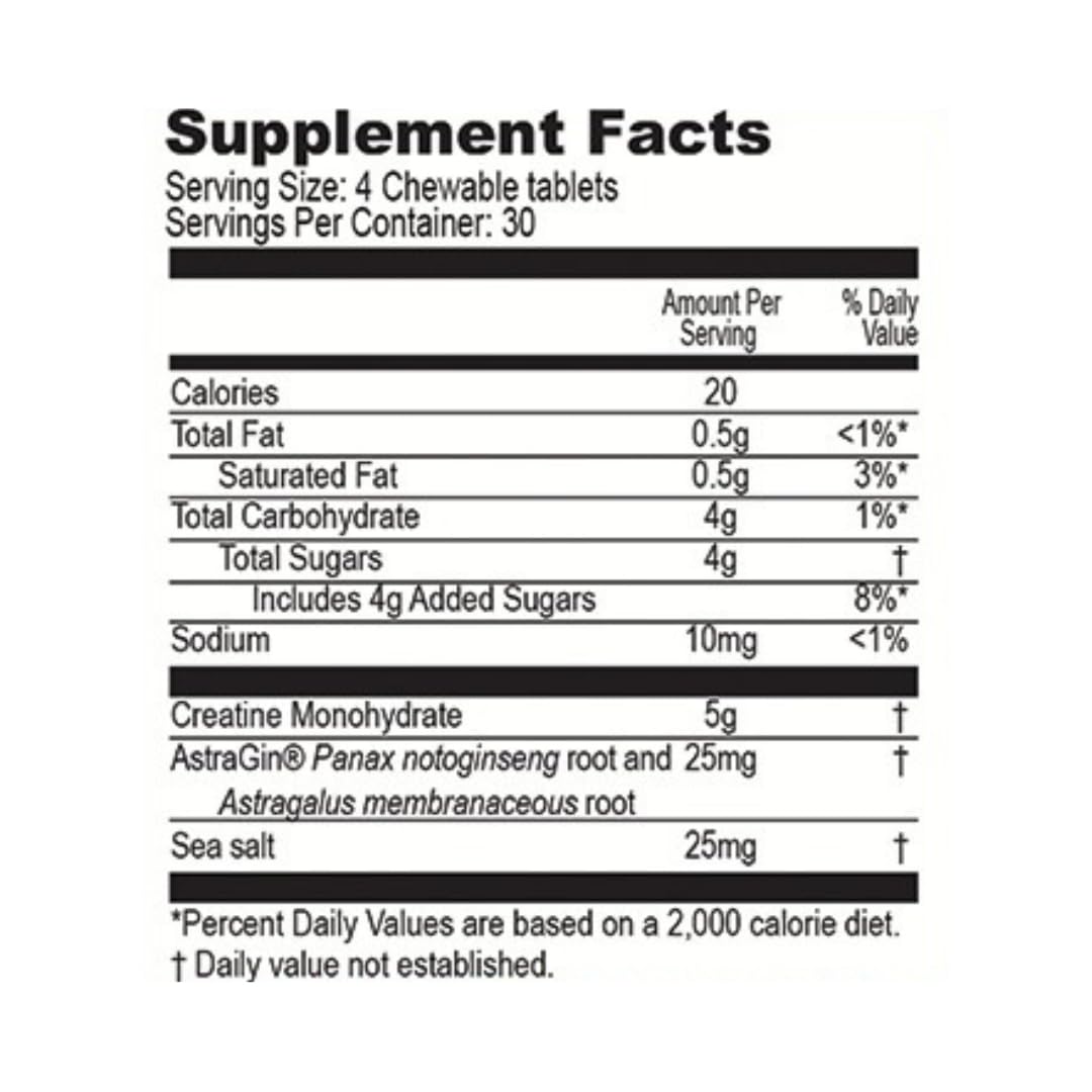 PERFORMANCE INSPIRED Nutrition Creatine Chew - 5g Creatine Monohydrate - Supports Muscle Growth & Recovery - Berry Blast Flavor - 120 Count