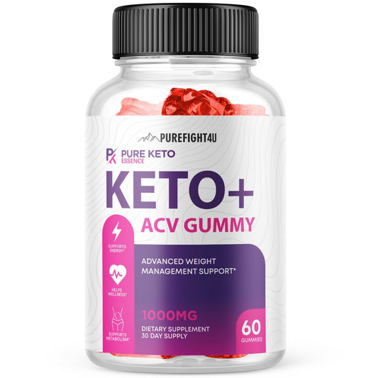 Pure Keto Essence Keto+ ACV Gummies | Apple Cider Vinegar Gummies, Advanced Weight Loss, 1000mg | Dietary Supplement 60 Gummies