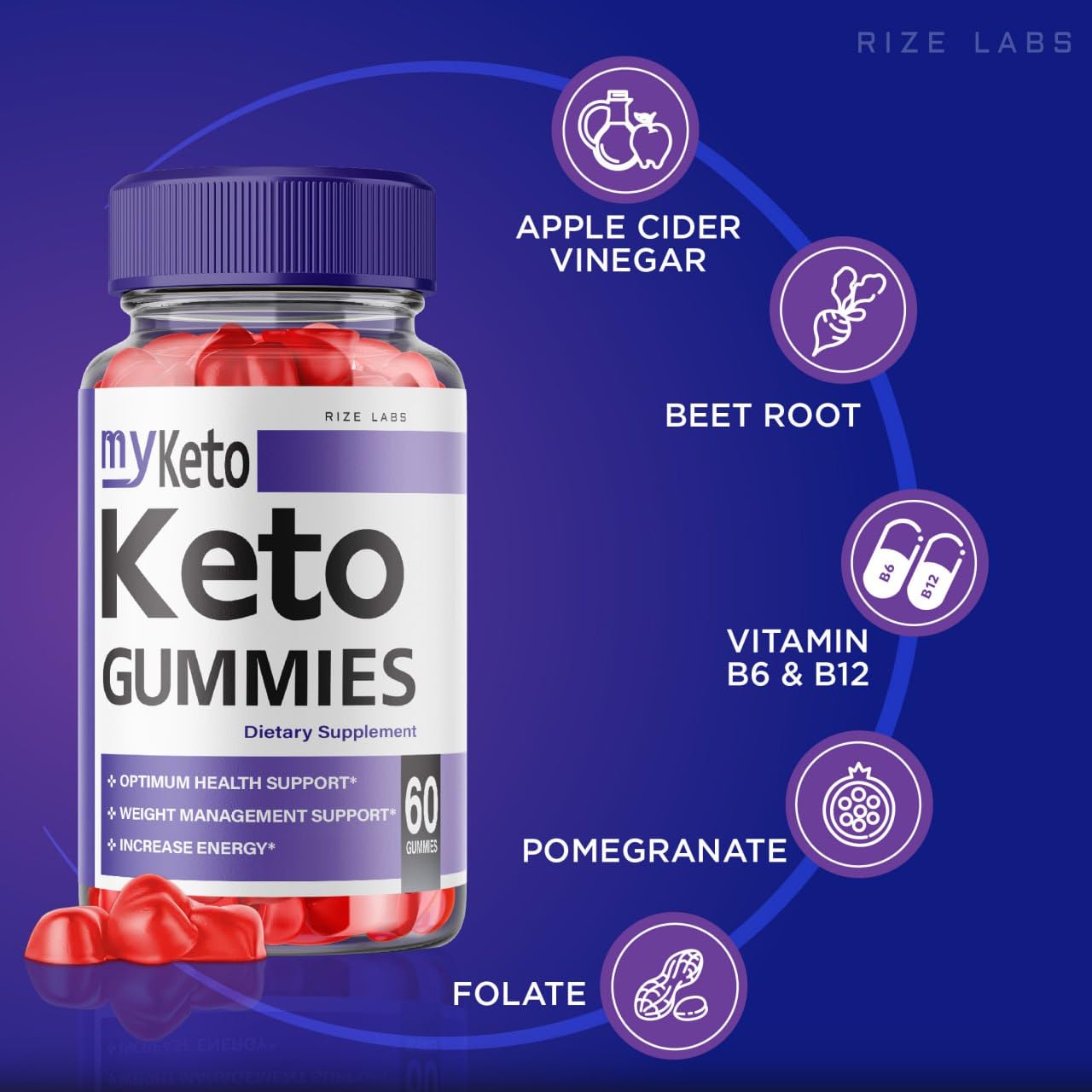 rize labs - My Keto ACV Gummies for Advanced Weight Loss with Apple Cider Vinegar, Supplement Helps in Reducing Belly Fat, for Extra Strength (120 Gummies)