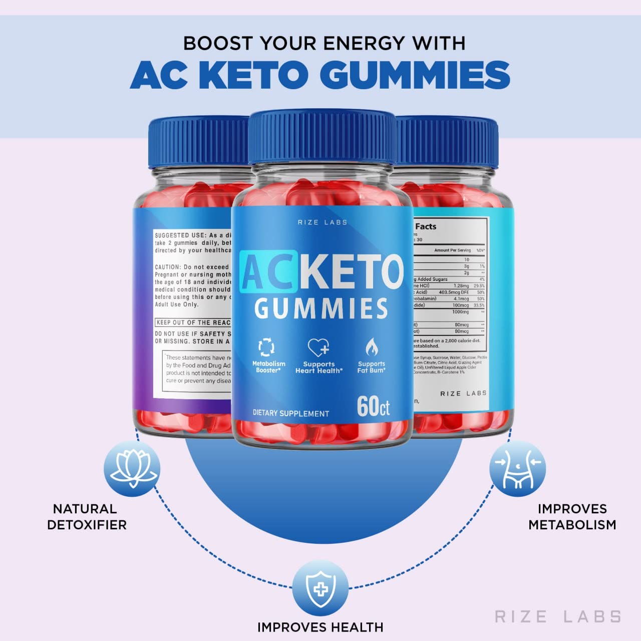 rize labs - AC Keto Gummies for Advanced Weight Loss Support Max Strength Formula Keto+ACV Energy 1000MG Gummy (180 Gummies)