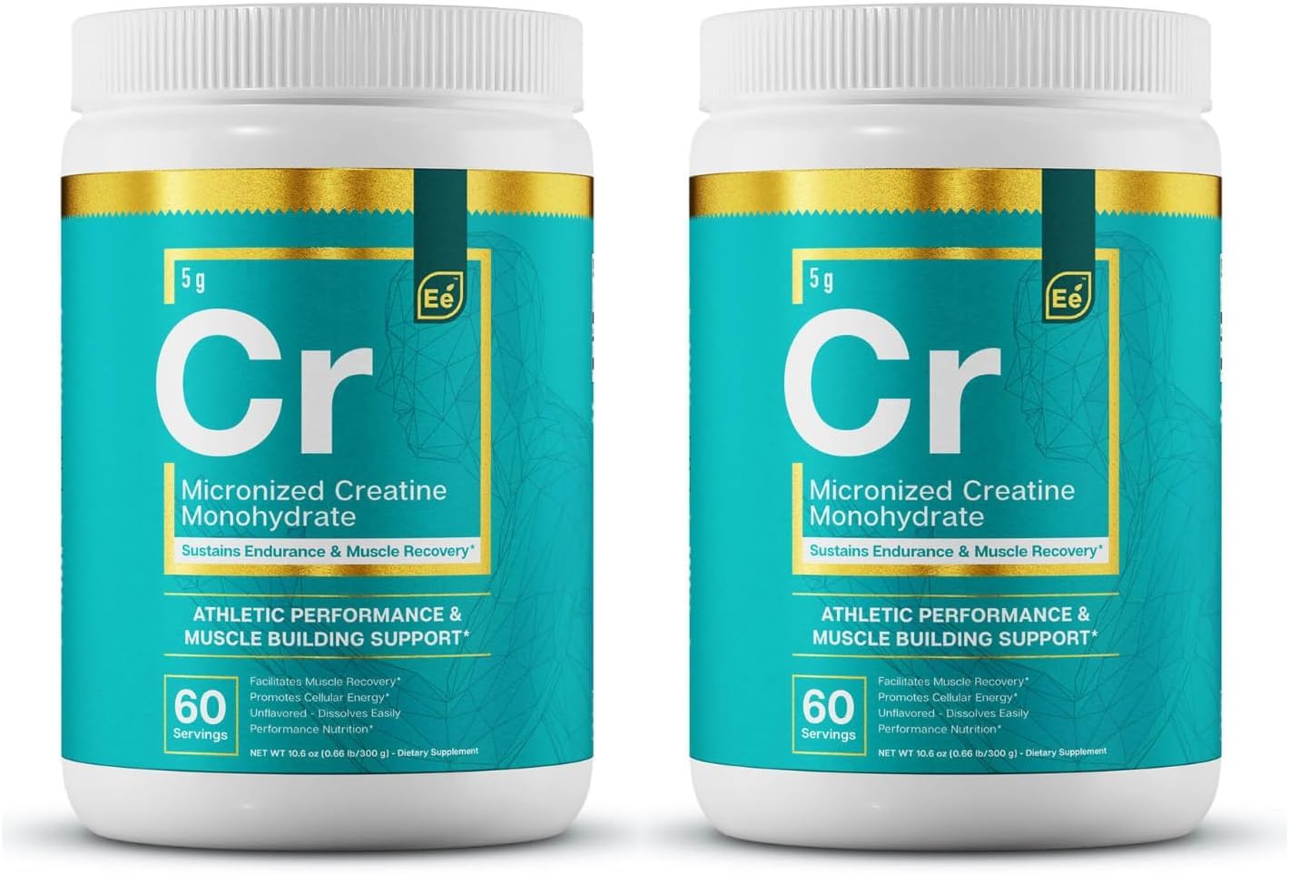 Essential Elements Monohydrate Creatine Powder for Women and Men - Micronized Creatine Instantized - Unflavored Pure Creatine Powder Supplements 120 Servings (2 Pack)