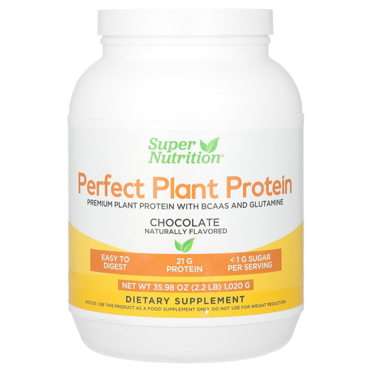 Super Nutrition Perfect Plant Protein, Chocolate, 2.2 lbs (1,020 g)