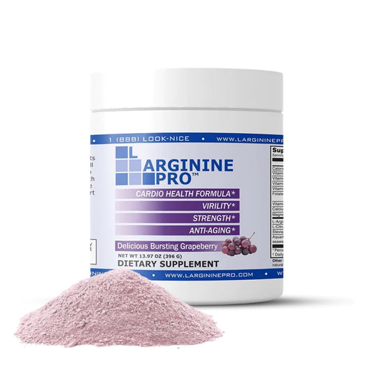 L-ARGININE PRO | 5,500mg L-Arginine Plus L-Citrulline 1,100mg Powder Drink Mix Supplement for Increased Nitric Oxide Production (30 Servings (Pack of 1), Grape)