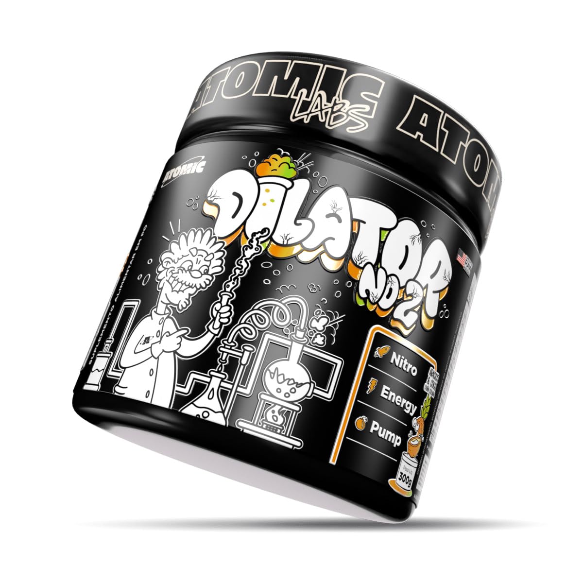 Atomic Labs Dilator N02 Nitric Oxide Booster, Piña Colada Flavor, 300g, 40 Servings