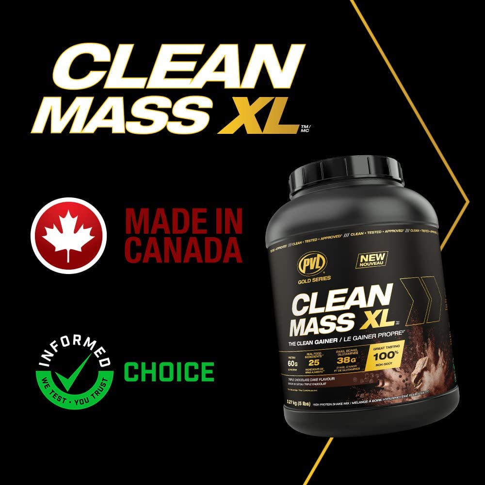 PVL Gold Series - Clean Mass XL - The Clean Muscle Mass Gainer - 5 LB - Vanilla Ice Cream