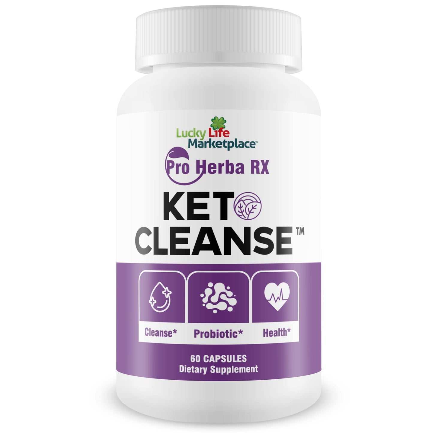 Pro Herba RX Keto Cleanse - Herbal Formula w/Probiotics - Keto Cleanse & Detox Naturally - Numerous Health Benefits - Help Cleanse Body of Toxins & Impurities - Support Energy, Digestion & Gut Health