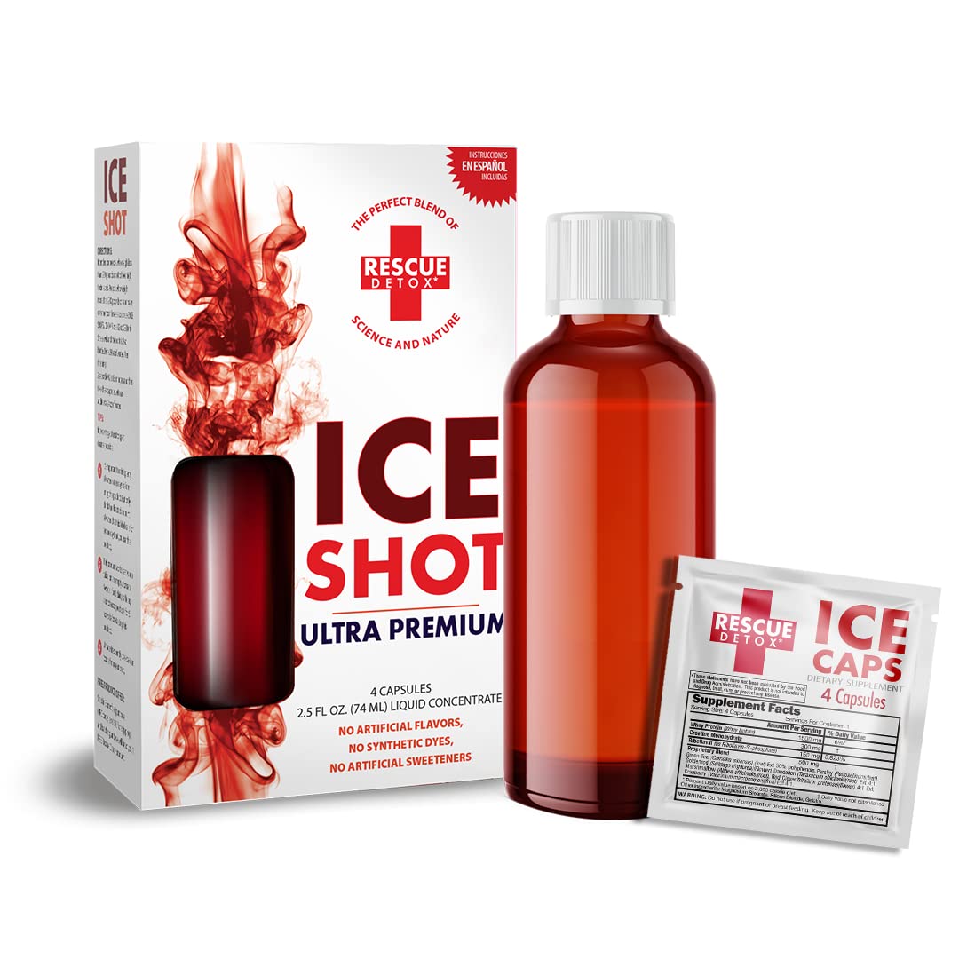 Rescue Detox ICE Shot - 2.5oz Shot + 4ct Capsules | Works in 90 Minutes up to 5 Hours