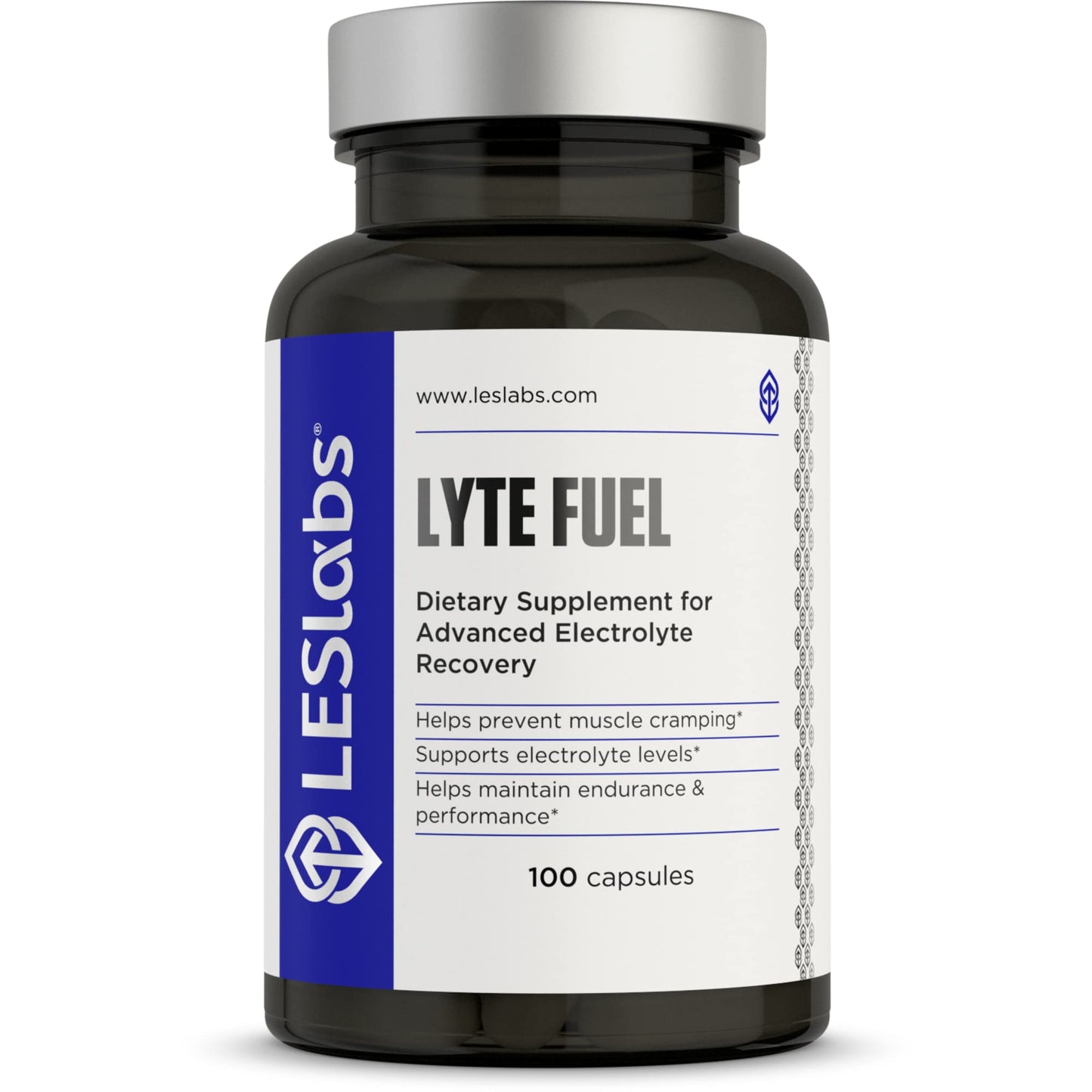 LES Labs Lyte Fuel - Electrolyte Replacement, Endurance, Performance, Muscle Cramping & Keto Support - Magnesium, Zinc, Potassium & Chromium - Non-GMO Supplement - 100 Capsules