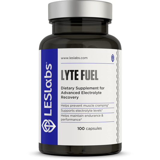 LES Labs Lyte Fuel - Electrolyte Replacement, Endurance, Performance, Muscle Cramping & Keto Support - Magnesium, Zinc, Potassium & Chromium - Non-GMO Supplement - 100 Capsules