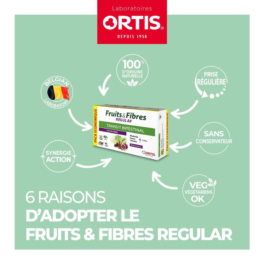 Ortis Fruits & Fibres Regular 45 Squares to Chew