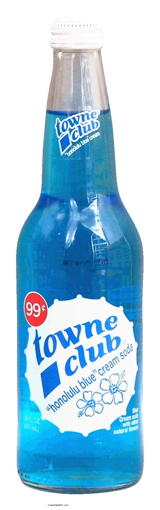 towne club honolulu blue cream soda with other natural flavors 16 fl oz Glass Bottles pack of 12