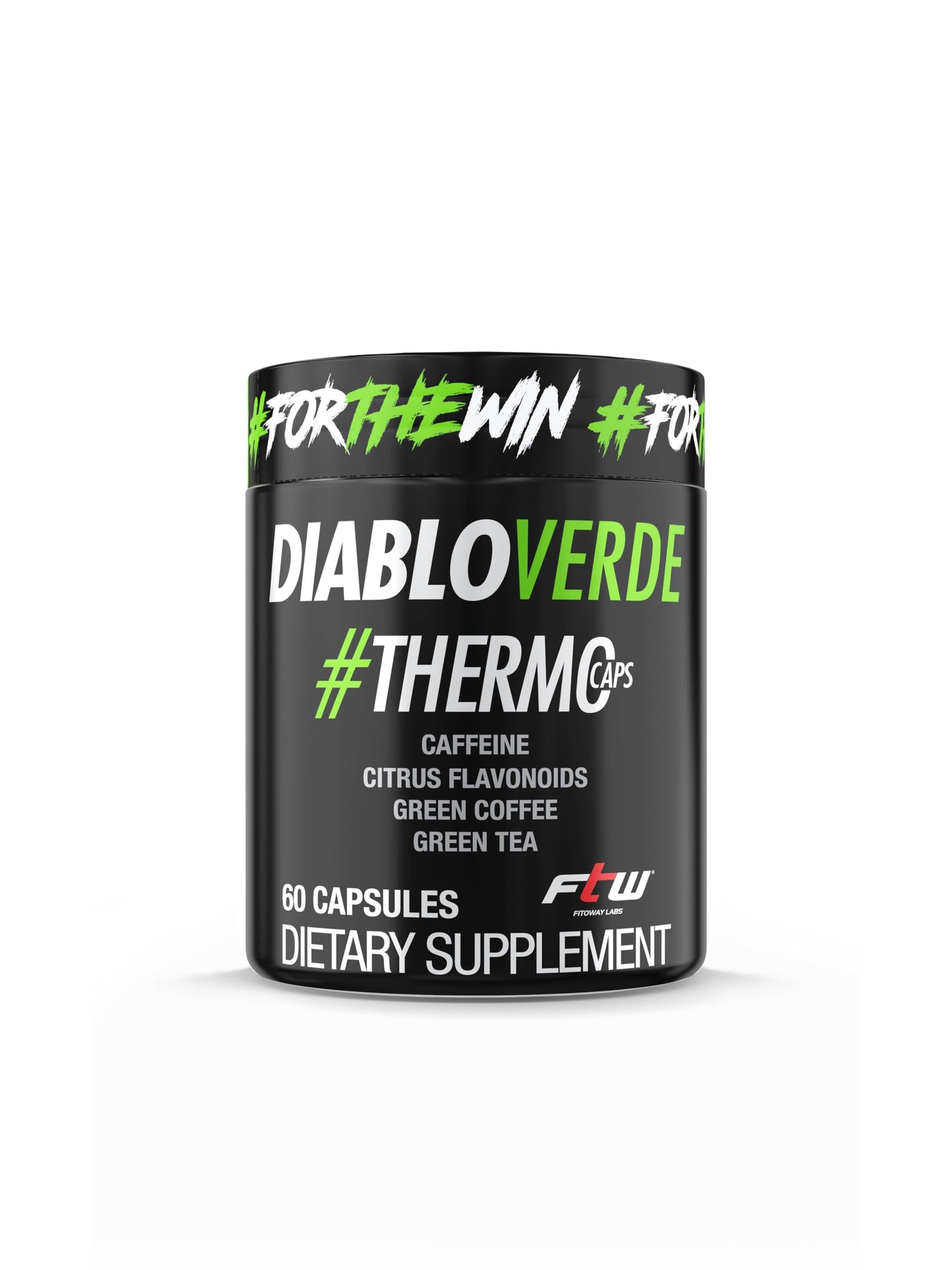 Diablo Verde Thermo Caps - 395mg Caffeine, Citrus, Green Coffee, Green Tea - 60 Capsules, 60 Servings