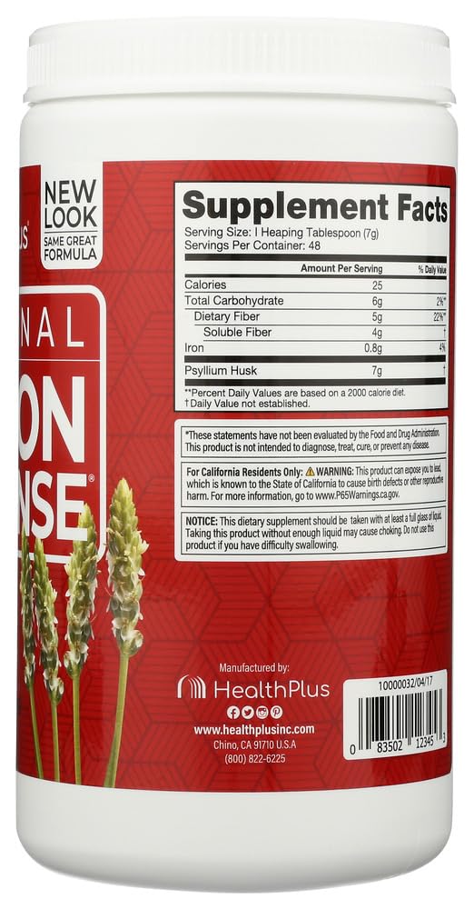Health Plus Colon Cleanse Powder, Natural Flavor 12 oz (Pack of 2)