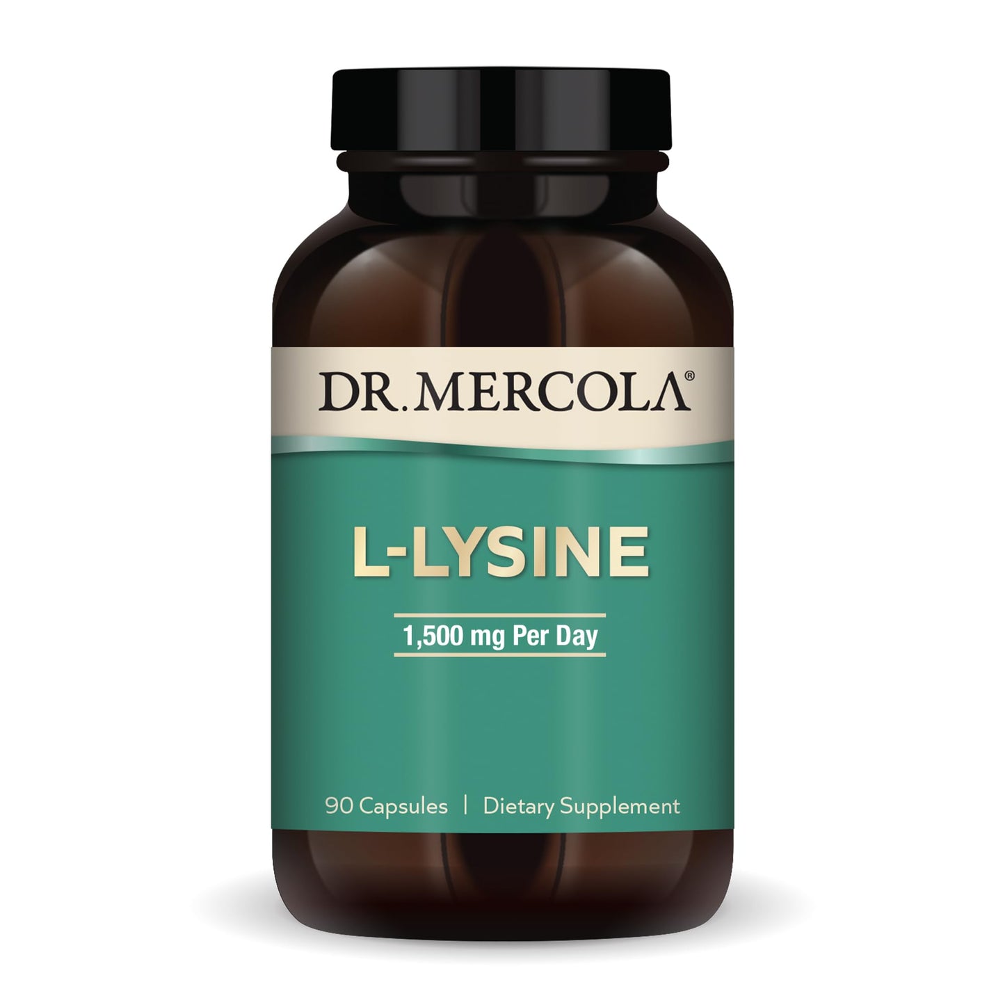 Dr. Mercola L-Lysine, 30 Servings (90 Capsules), 1,500 mg Per Day, Dietary Supplement, Supports Immune and Metabolic Health, Non-GMO