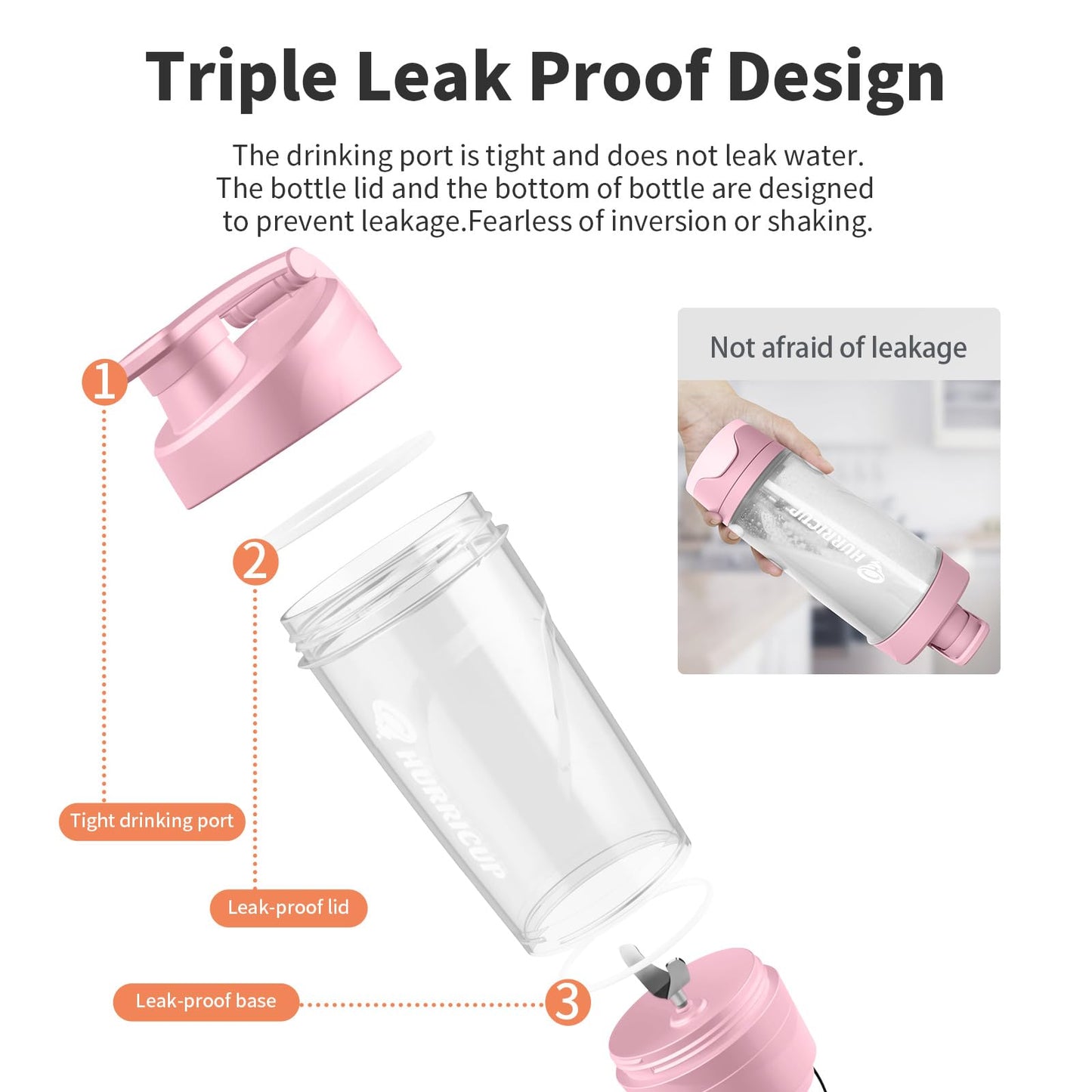 WONDER CORE 22 Oz Protein Shaker Bottle for Protein Shakes and Meal Replacements, Hand Mixing Mechanism, Leak Proof Shaker Cup for Nutrition Pre-Workout Powders, BPA-free, Pink