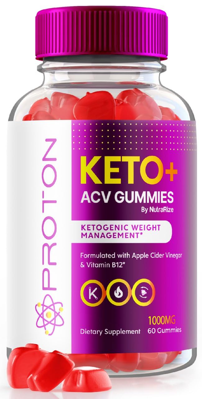 NutraRize Proton Keto+ACV Gummies, Advanced Weight Loss, Maximum Strength Supplement, Gomitas Reviews (60 Gummies)