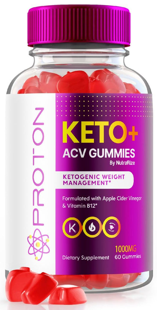 NutraRize Proton Keto+ACV Gummies, Advanced Weight Loss, Maximum Strength Supplement, Gomitas Reviews (60 Gummies)