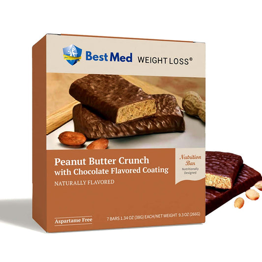 BestMed - High Protein Snack Bar - Low-Carb, 10g Protein, Low Sugar, Low Calorie, Weight Loss (Peanut Butter Crunch, 2 Box - 14 Count)
