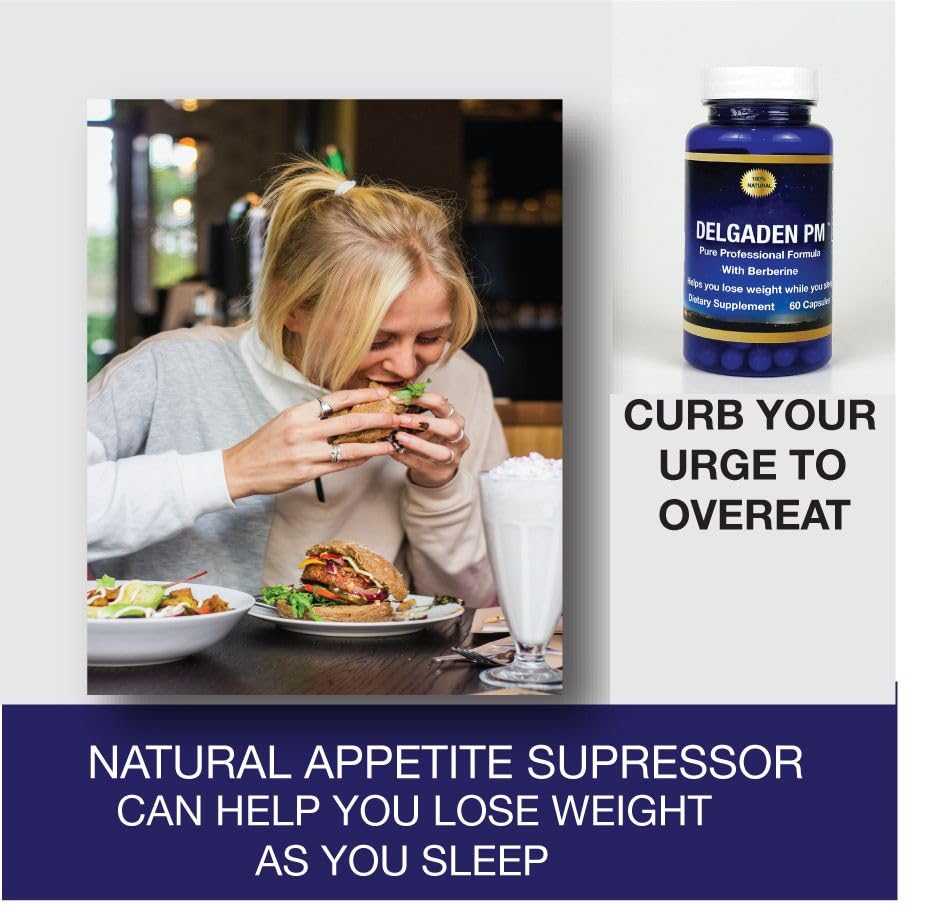 Delgaden PM - Suplemento para Weight Loss Supplement While You Sleep - with Hydrolyzed Collagen and Berberine (60 softgels)