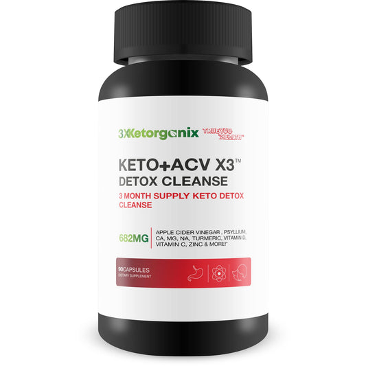 3X Ketorganix Keto+ACV 3X Detox Cleanse - 3 Month Supply Keto Detox Cleanse - Natural Mounjaro Detox Support with Full Body Cleanse - Promote Immune Health - Help Reduce Oxidative Stress