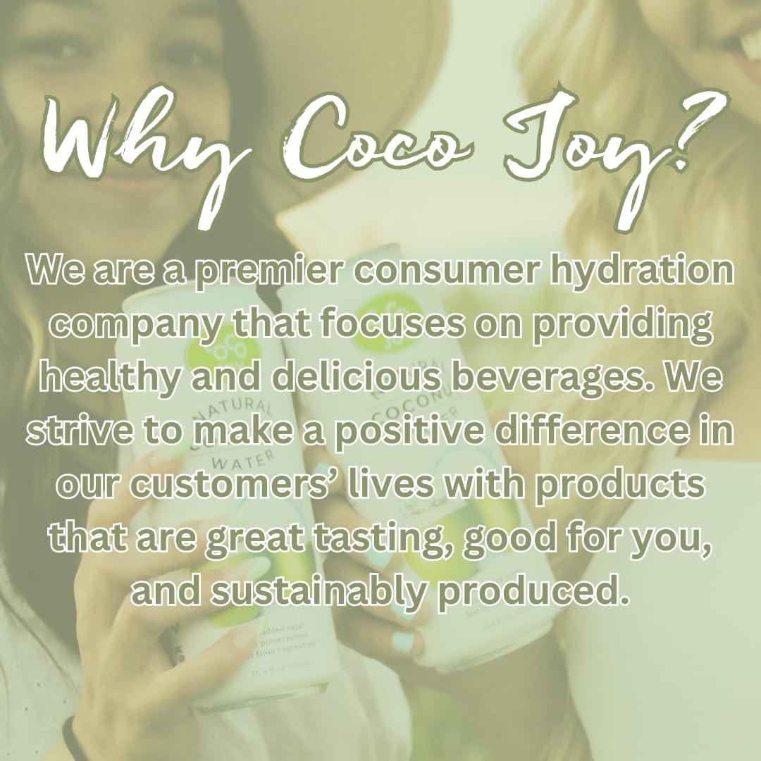 CoCo Joy Lean Coconut Water 100 Coconut Water Zero Sugar Added Fresh LowCarb HighCalcium NutrientRich CoconutWater Drink with Electrolytes Potassium and Other Nutrients 12 pack