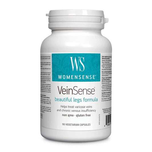 WomenSense VeinSense by Natural Factors, Beauty Supplement to Support Healthy Veins and Beautiful Legs, Vegan, Non-GMO, 60 capsules (20 servings)