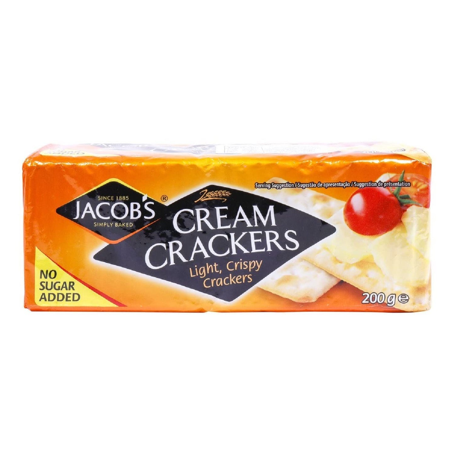 Jacobs Cream Cracker No Added Sugar 200G Pack of 6