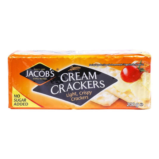 Jacobs Cream Cracker No Added Sugar 200G Pack of 6
