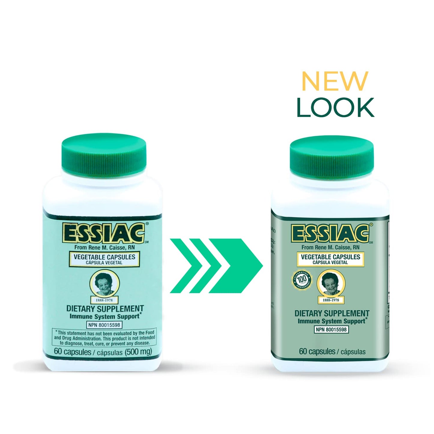 ESSIAC Tea All-Natural Herbal Extract Capsules - 60 Capsules | Powerful Antioxidant Blend to Help Promote Overall Health & Well-Being | Original Formula Since 1922
