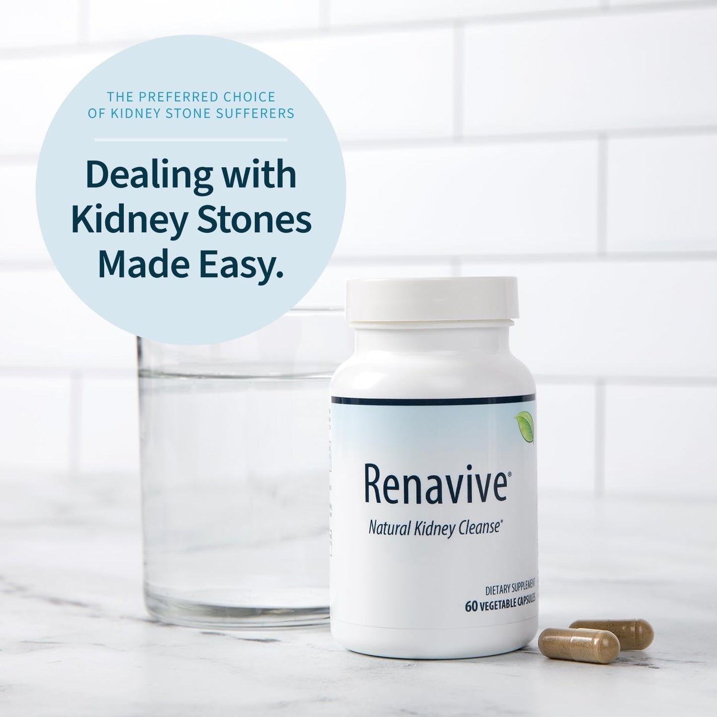 Renavive - Natural Kidney Cleanse | Eliminate & Protect Against Stones | Flush Impurities & Clear System | Support Kidney Health & Function | Chanca Piedra, Celery & More | 60 Capsules - 3 Pack
