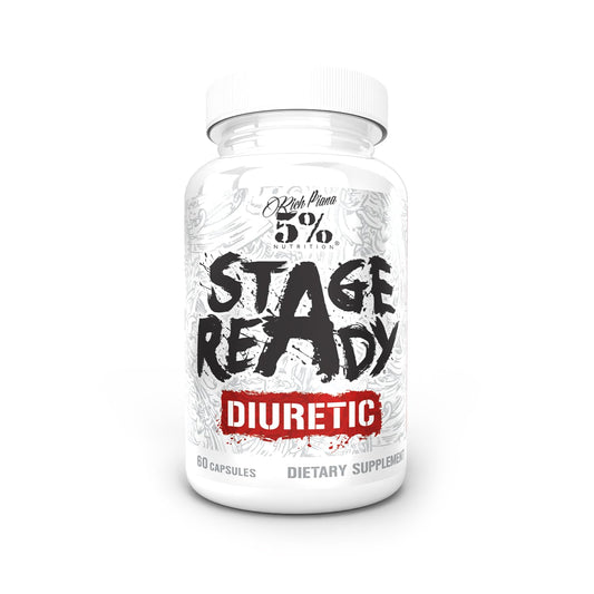 5% Nutrition Stage Ready Diuretic | Extra Strength Competition Diuretic | Fast Acting Weight Cut, Water Retention & Bloat Relief | Natural Formula w/Dandelion Root, Shavegrass, Uva Ursi (60 Pills)