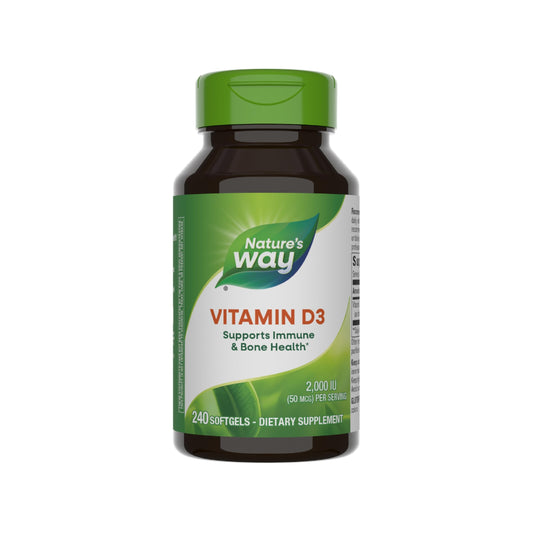Nature's Way Vitamin D3 Extra Strength, Supports Bone Health and Immune Function*, 2000 IU (50 mcg per Serving), 240 Softgels (Packaging May Vary)
