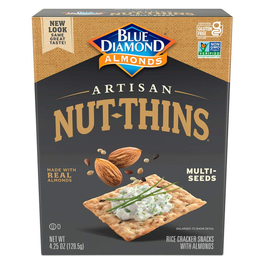 Blue Diamond Almonds Artisan Nut Thins Cracker Crisps MultiSeeds 425 Ounce Pack of 12