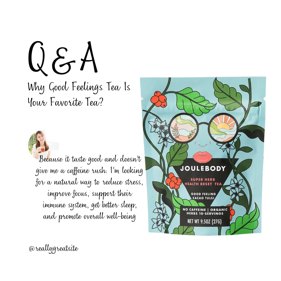 JOULEBODY 5 PM Good Feeling Organic Tulsi Tea | Post Workout Immunity Boost | 10 Count