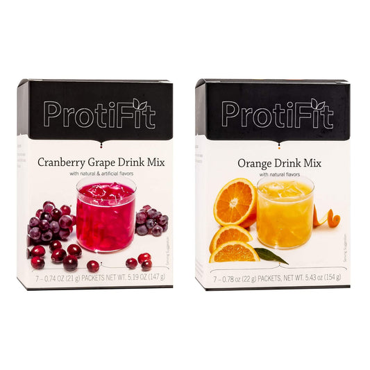 PROTIFIT - High Protein Cranberry Grape & Orange Fruit Drink 2 Pack, 15g Protein, Low Calorie, Sugar Free, Ideal Protein Compatible, 7 Servings Per Box, (2 Pack)