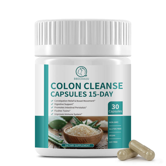 BBEEAAUU Colon Cleanse Detox Capsules, 15 Day Gut Health Supplemetns, Gut Health for Women Men, Support Digestive & Intestinal, with Psyllium Husk Powder & Senna Leaf, Non GMO, Gluten Free
