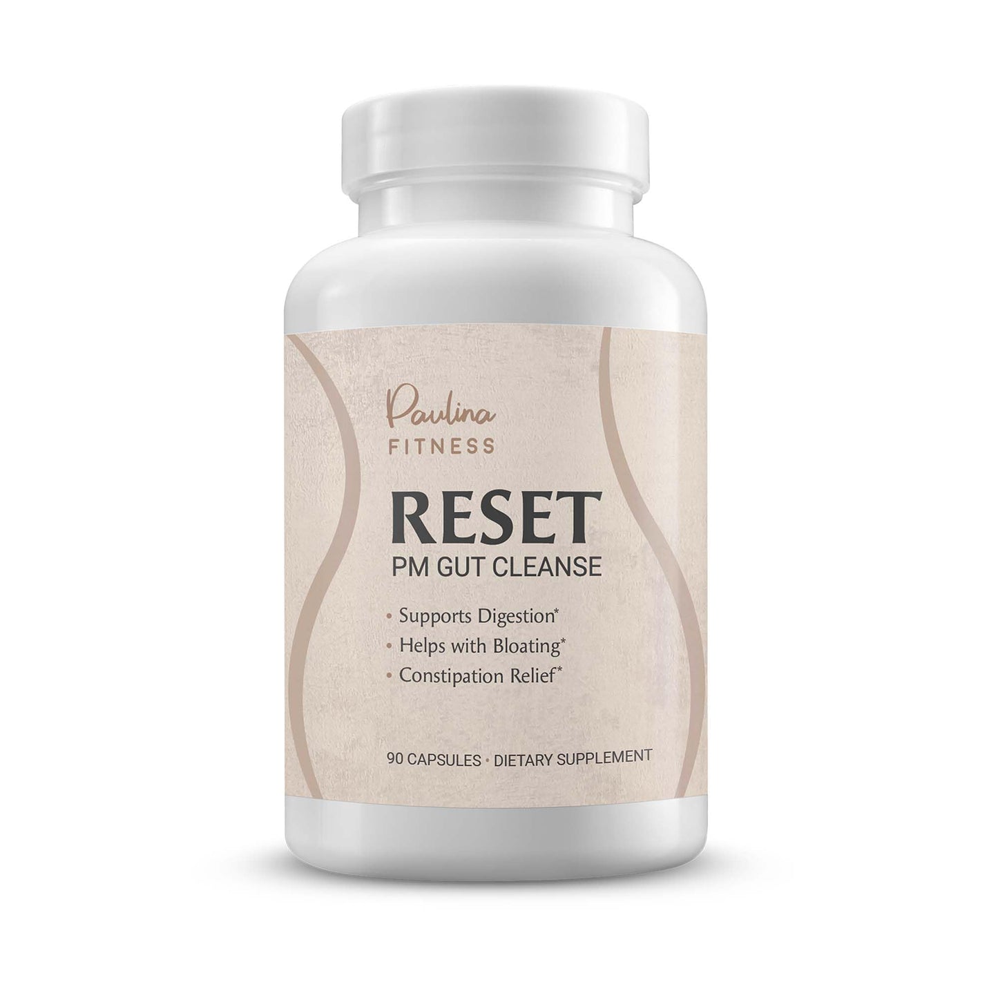 Paulina FITNESS Reset Overnight Digestive Aid, Bloating Relief, & Gut Health Supplement | Natural Detox & Digestive Cleanse to Support Weight Management and Relieve Constipation | 90 Capsules