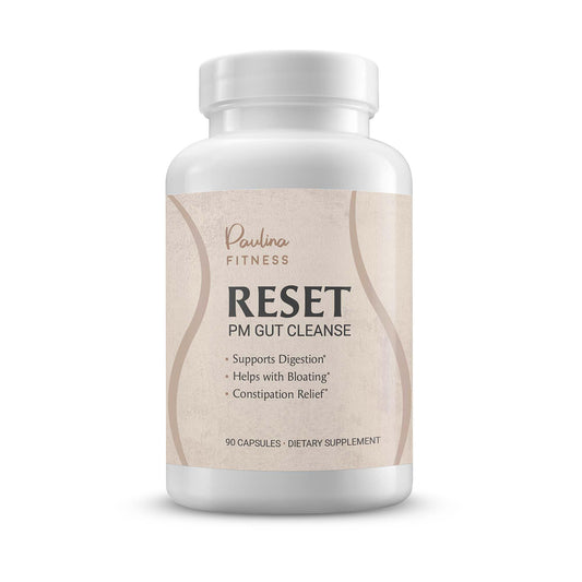 Paulina FITNESS Reset Overnight Digestive Aid, Bloating Relief, & Gut Health Supplement | Natural Detox & Digestive Cleanse to Support Weight Management and Relieve Constipation | 90 Capsules