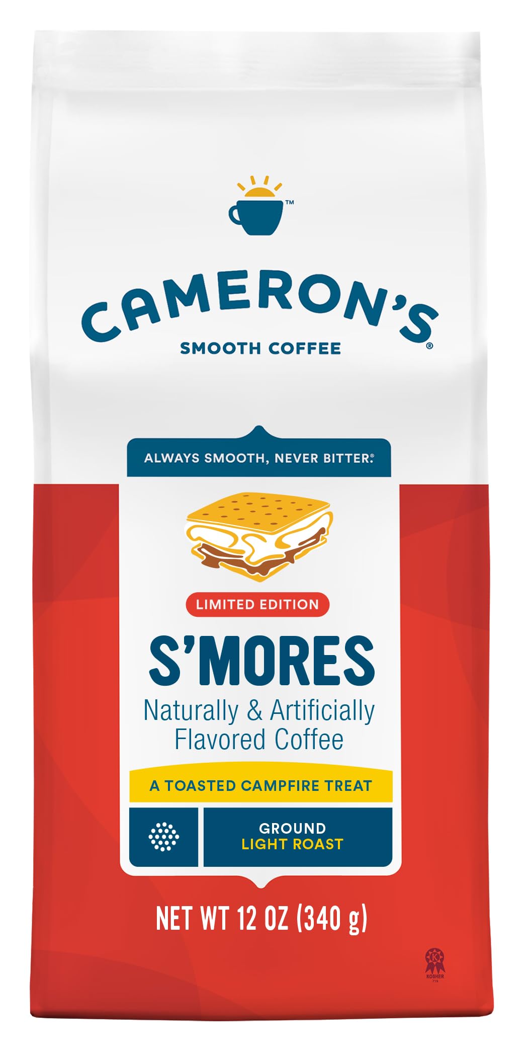 Camerons Coffee Roasted Ground Coffee Bag Smores Flavored 12 Ounce Pack of 6