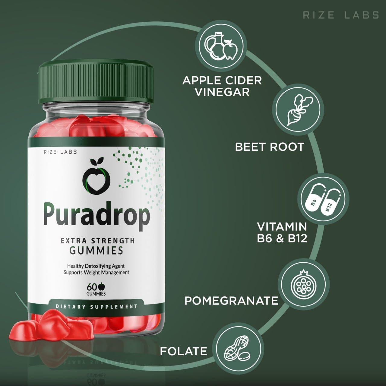 rize labs - Puradrop Keto ACV Gummies for Advanced Weight Loss with Apple Cider Vinegar, Supplement Helps in Reducing Belly Fat, for Extra Strength (300 Gummies)