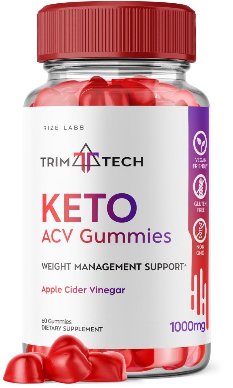 rize labs - Trim Tech Keto ACV Gummies for Advanced Weight Loss with Apple Cider Vinegar, Supplement Helps in Reducing Belly Fat (60 Gummies)