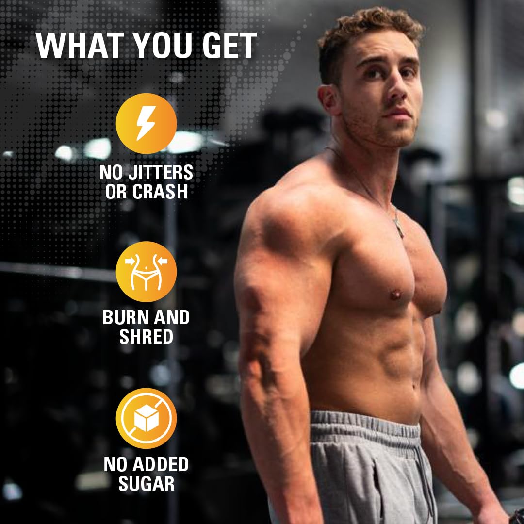 EHP Labs OxyShred Non Stimulant Pre Workout Powder - Stim Free Pre Workout, Caffeine Free Preworkout for Men & Women with L Glutamine & Acetyl L Carnitine - Peach, 60 Servings