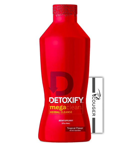 Couger Detox Premium Cleanse - Tropical Flavor - 32 oz - Herbal Detox Drink - with Couger Card Bundle
